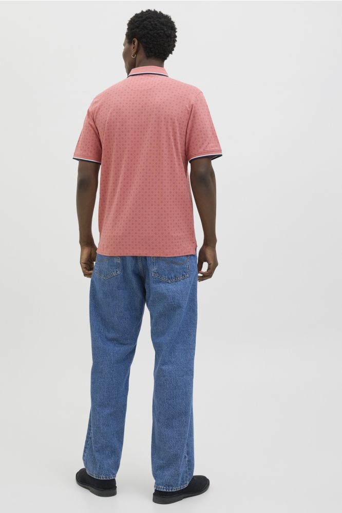 JPRPAULOS PLAY AOP BLU. SS POLO 12154548 Faded Rose/SLIM